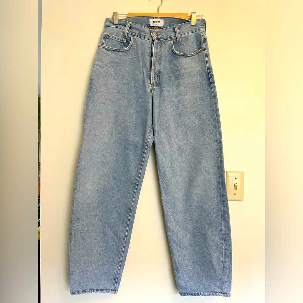 Agolde tapered baggy high rise jean